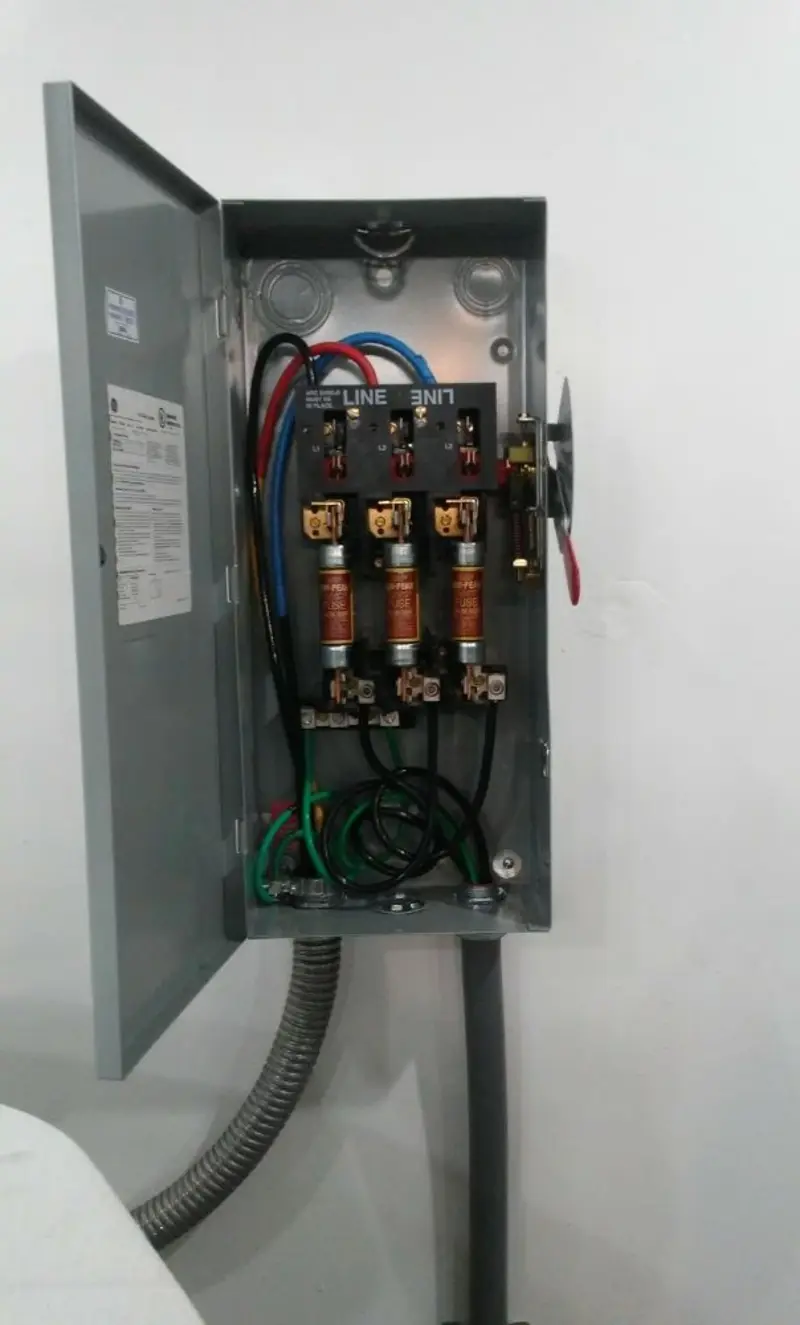 Three-phase disconnect switch installed for Electrical Wiring & Rewiring in Logan